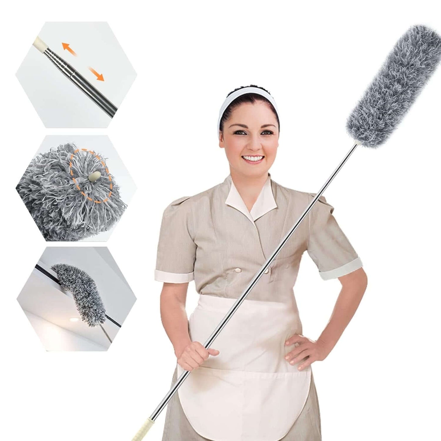 Extendable Microfiber Duster for Ceiling Fan & Home Cleaning