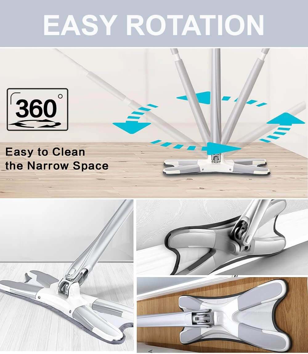 X-Shape 360° Hands-Free Squeeze Mop by Aurevia.work