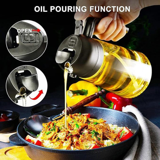 2-in-1 Premium Oil Sprayer & Dispenser Bottle – 500ml Leak-Proof Glass Mister for Cooking, BBQ & Air Fryer